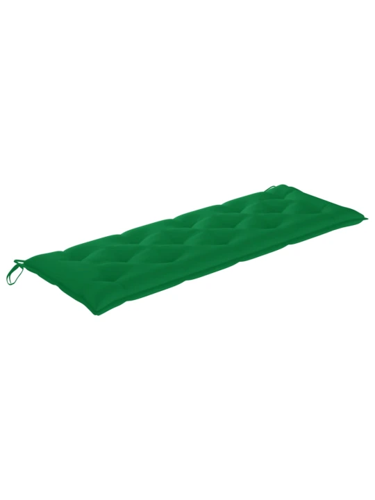 Batavia suoliukas su žalia pagalvėle, 150cm, tikmedžio masyvas