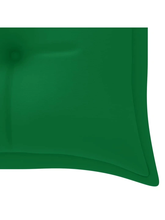 Batavia suoliukas su žalia pagalvėle, 150cm, tikmedžio masyvas