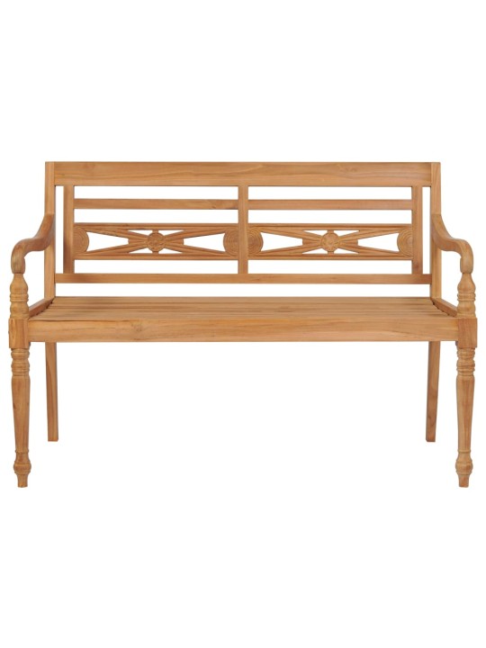 Batavia suoliukas su žalia pagalvėle, 150cm, tikmedžio masyvas