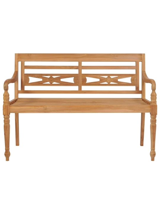Batavia suoliukas su žalia pagalvėle, 150cm, tikmedžio masyvas