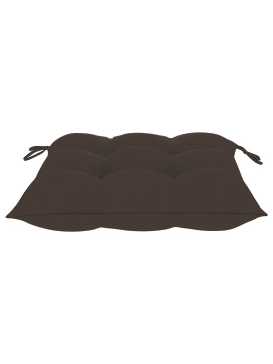 Sodo kėdės su taupe spalvos pagalvėlėmis, 4vnt., tikmedis