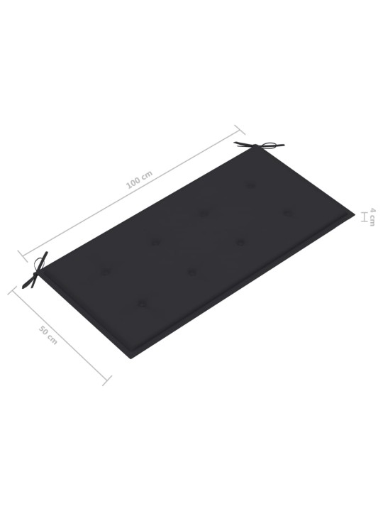 Sodo suoliukas su antracito spalvos pagalvėle, 112cm, tikmedis