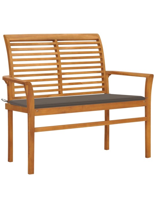 Sodo suoliukas su taupe spalvos pagalvėle, 112cm, tikmedis