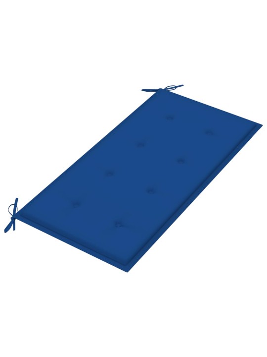 Sodo suoliukas su karališka mėlyna pagalvėle, 112cm, tikmedis
