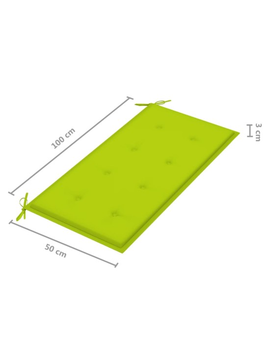 Sodo suoliukas su šviesiai žalia pagalvėle, 112cm, tikmedis