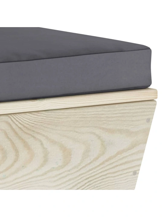 Kampinė sodo sofa iš palečių su pagalvėlėmis, impregnuota eglė