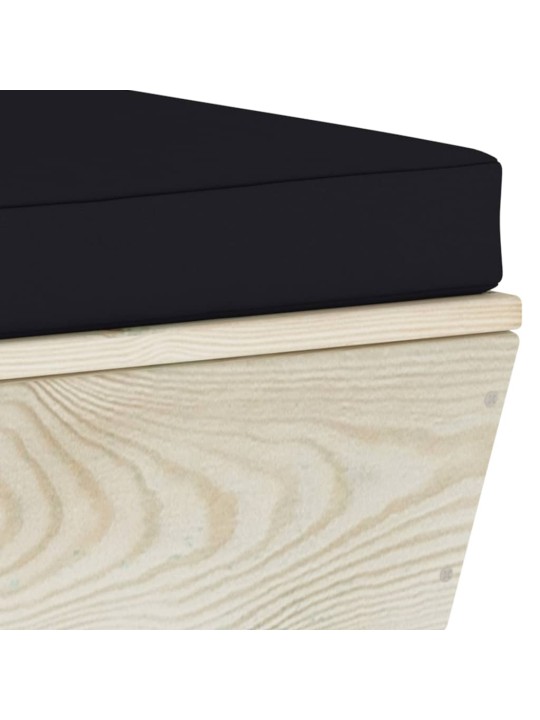 Kampinė sodo sofa iš palečių su pagalvėlėmis, impregnuota eglė