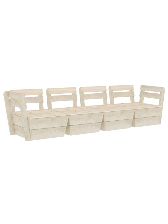 Keturvietė sodo sofa iš palečių, impregnuota eglės mediena