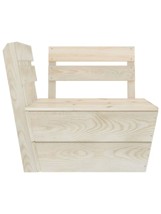 Keturvietė sodo sofa iš palečių, impregnuota eglės mediena