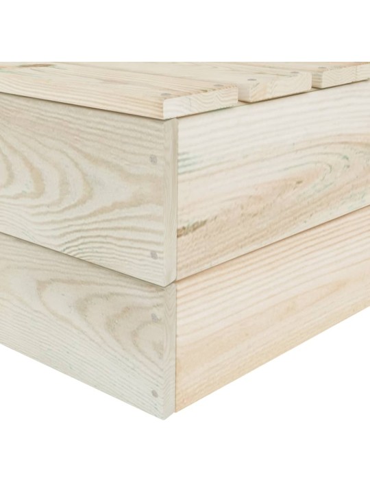 Keturvietė sodo sofa iš palečių, impregnuota eglės mediena