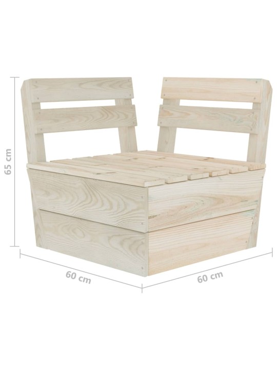 Keturvietė sodo sofa iš palečių, impregnuota eglės mediena