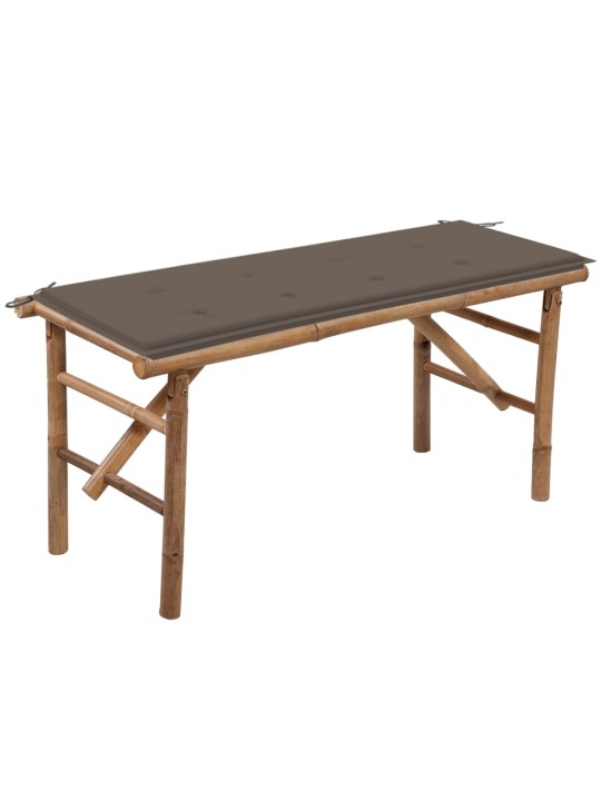 Sulankstomas sodo suoliukas su pagalvėle, 118cm, bambukas