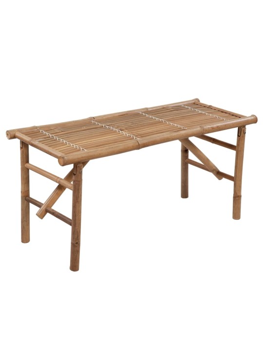 Sulankstomas sodo suoliukas su pagalvėle, 118cm, bambukas