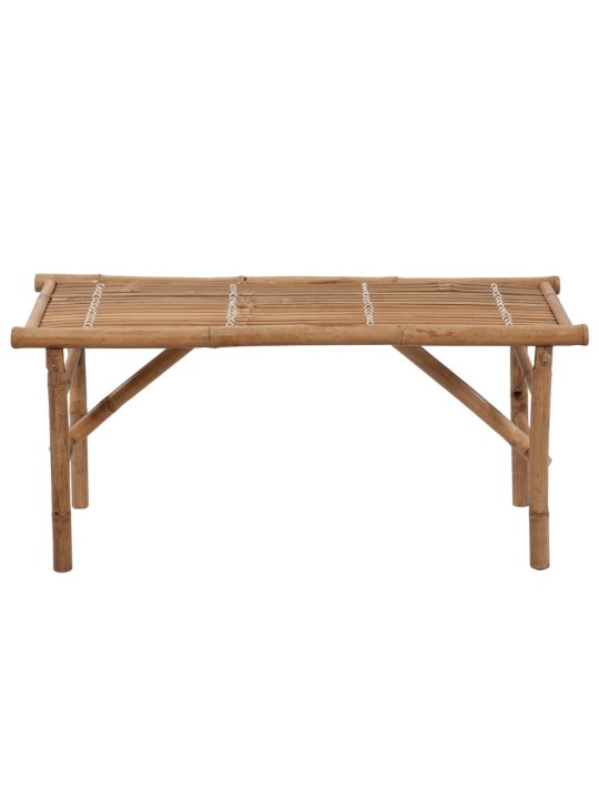 Sulankstomas sodo suoliukas su pagalvėle, 118cm, bambukas