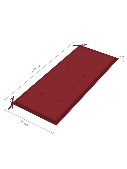 Sulankstomas sodo suoliukas su pagalvėle, 118cm, bambukas