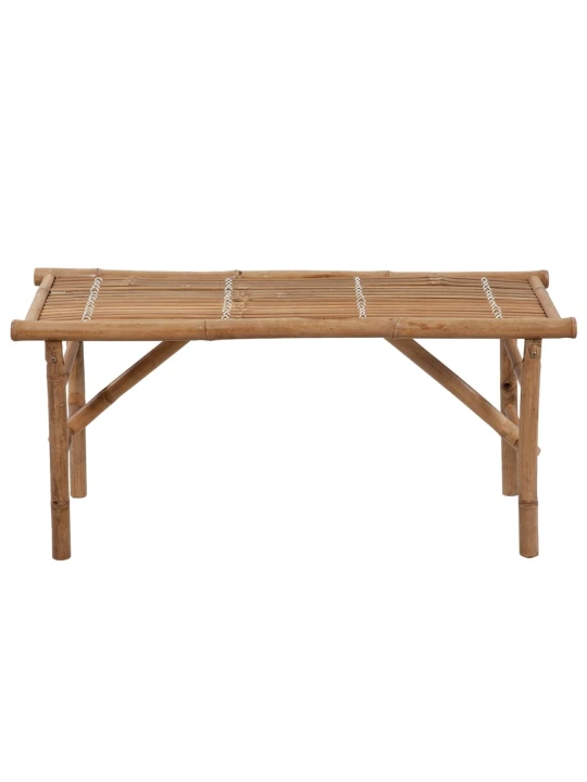 Sulankstomas sodo suoliukas su pagalvėle, 118cm, bambukas