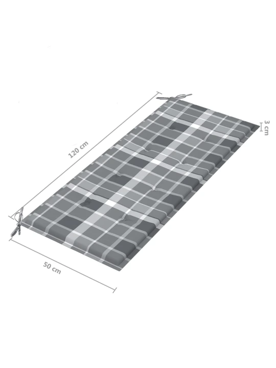 Sulankstomas sodo suoliukas su pagalvėle, 118cm, bambukas