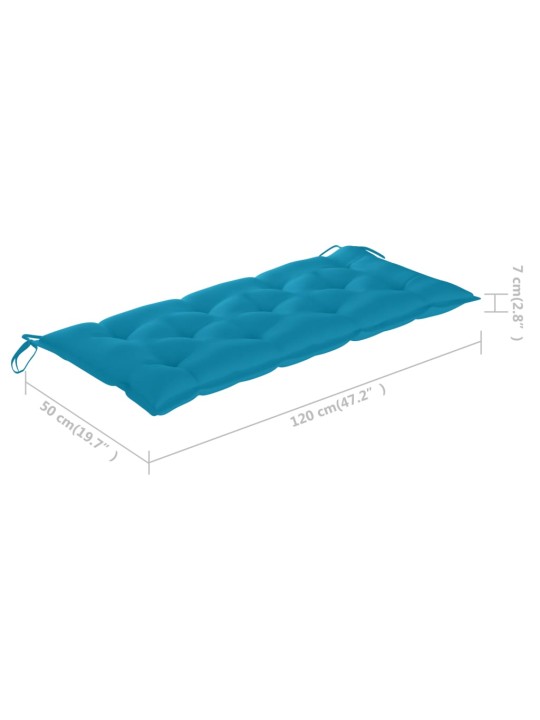 Sulankstomas sodo suoliukas su pagalvėle, 118cm, bambukas