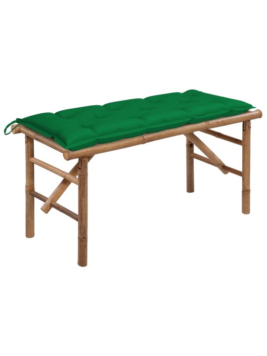 Sulankstomas sodo suoliukas su pagalvėle, 118cm, bambukas