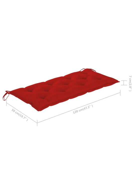 Sulankstomas sodo suoliukas su pagalvėle, 118cm, bambukas