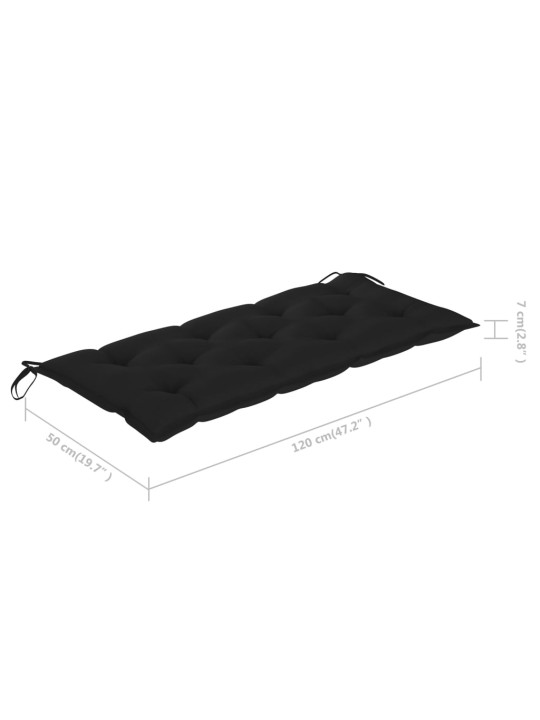 Sulankstomas sodo suoliukas su pagalvėle, 118cm, bambukas