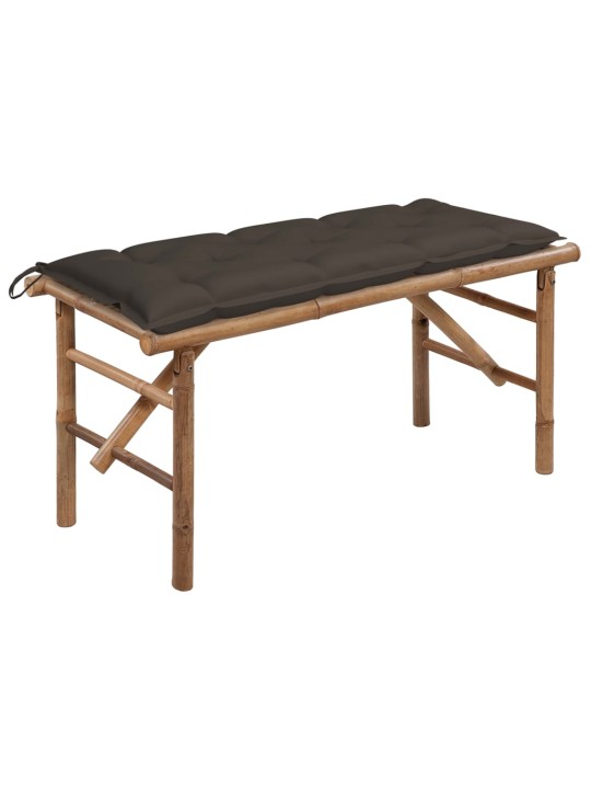 Sulankstomas sodo suoliukas su pagalvėle, 118cm, bambukas