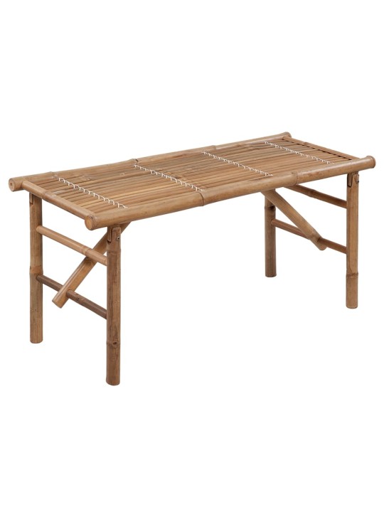Sulankstomas sodo suoliukas su pagalvėle, 118cm, bambukas