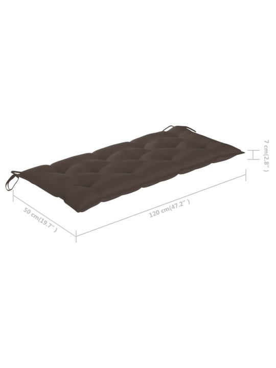 Sulankstomas sodo suoliukas su pagalvėle, 118cm, bambukas