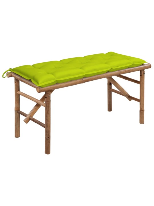 Sulankstomas sodo suoliukas su pagalvėle, 118cm, bambukas