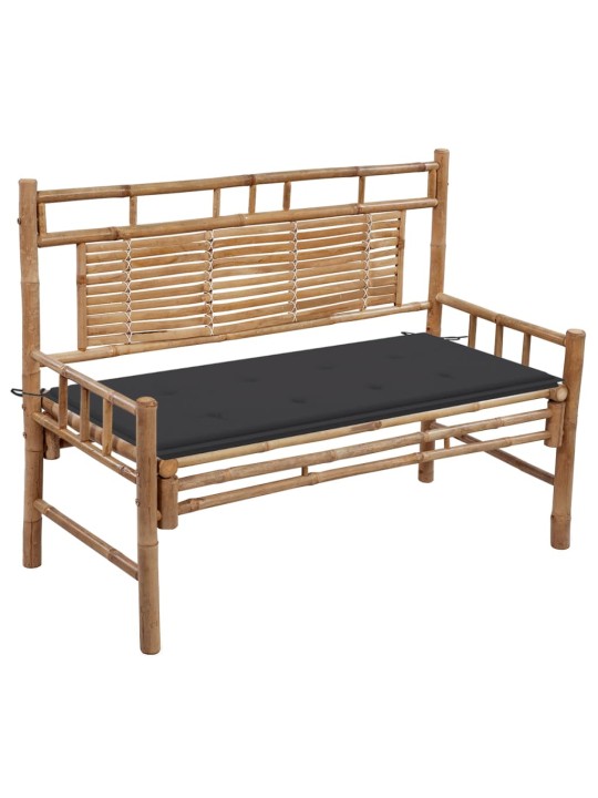 Sodo suoliukas su pagalvėle, 120cm, bambukas