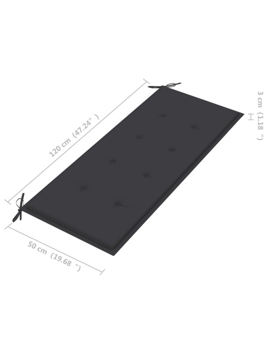 Sodo suoliukas su pagalvėle, 120cm, bambukas