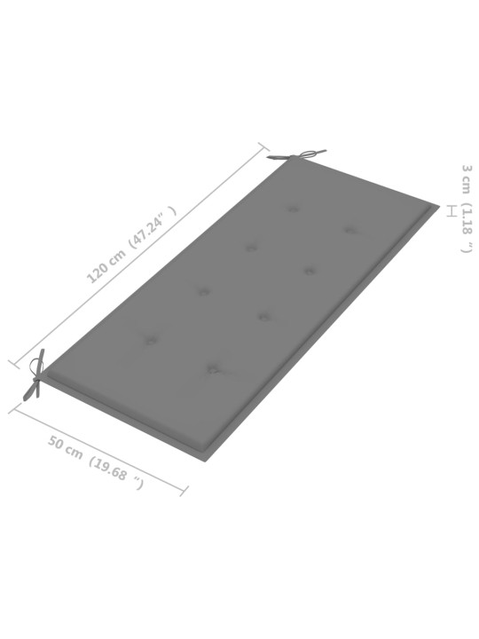 Sodo suoliukas su pagalvėle, 120cm, bambukas
