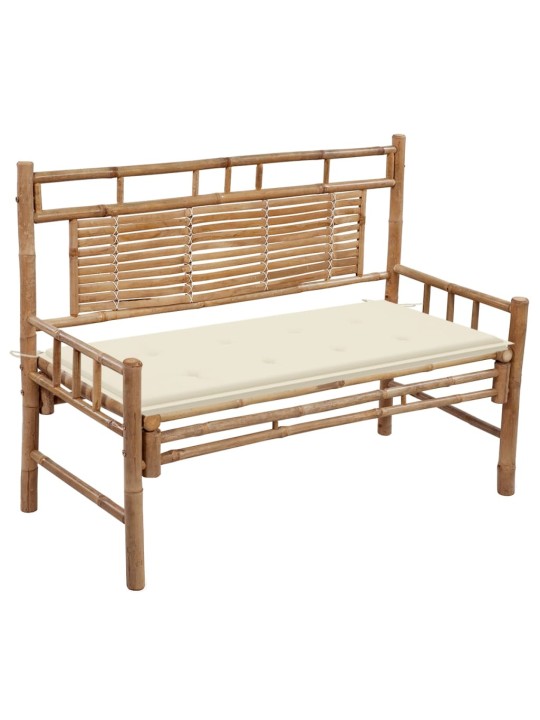 Sodo suoliukas su pagalvėle, 120cm, bambukas
