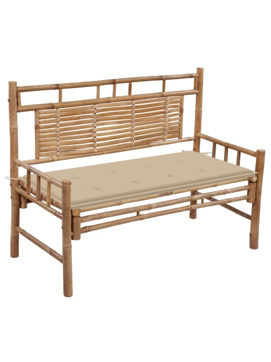 Sodo suoliukas su pagalvėle, 120cm, bambukas