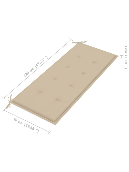 Sodo suoliukas su pagalvėle, 120cm, bambukas