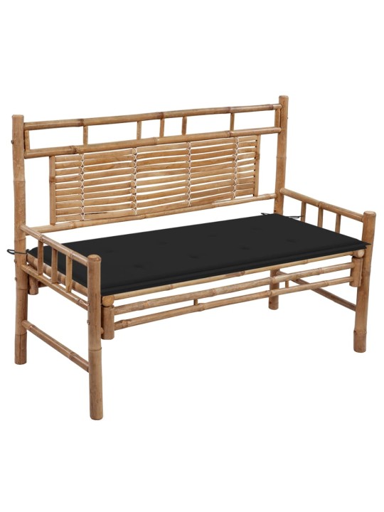 Sodo suoliukas su pagalvėle, 120cm, bambukas
