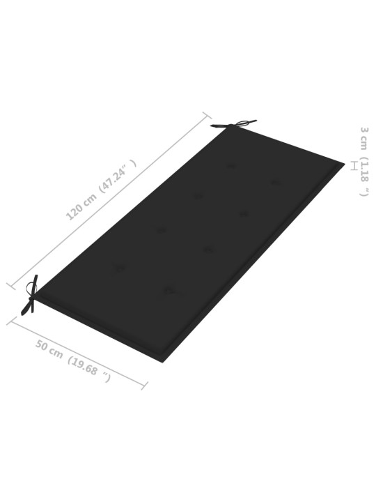 Sodo suoliukas su pagalvėle, 120cm, bambukas