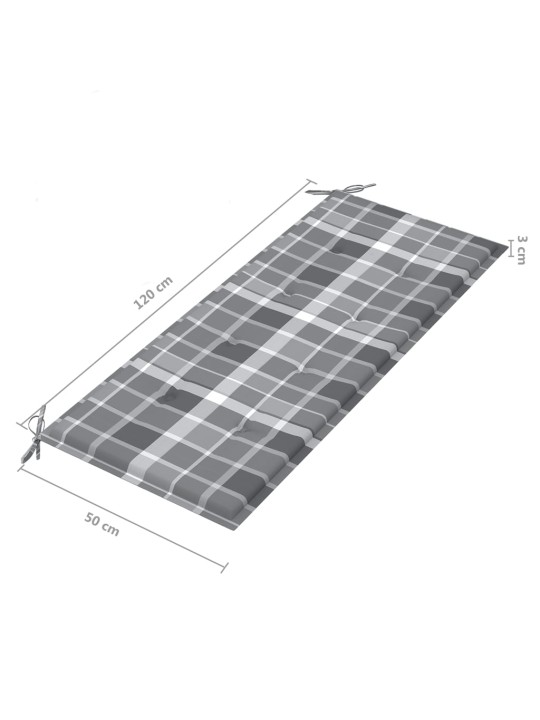 Sodo suoliukas su pagalvėle, 120cm, bambukas (41504+314085)