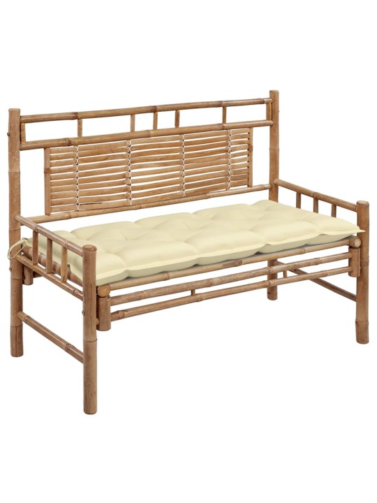 Sodo suoliukas su pagalvėle, 120cm, bambukas (41504+314946)