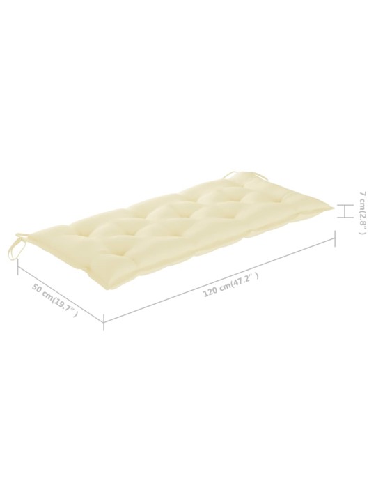 Sodo suoliukas su pagalvėle, 120cm, bambukas (41504+314946)
