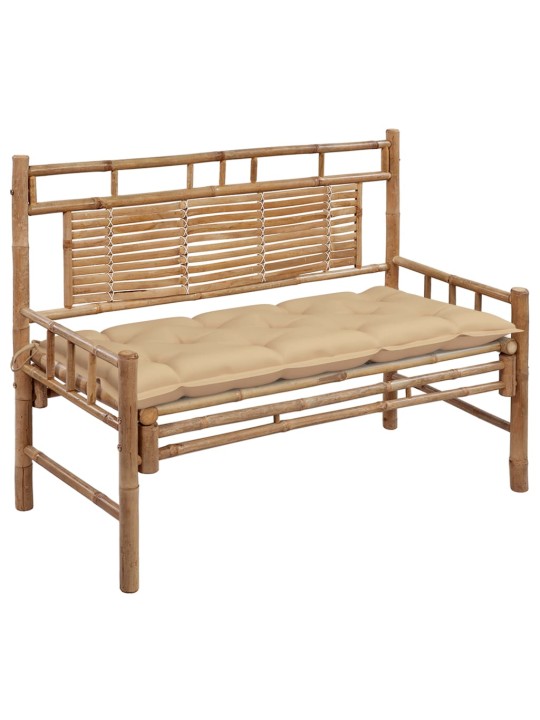 Sodo suoliukas su pagalvėle, 120cm, bambukas (41504+314947)