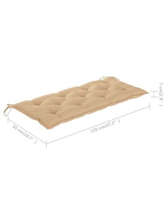 Sodo suoliukas su pagalvėle, 120cm, bambukas (41504+314947)