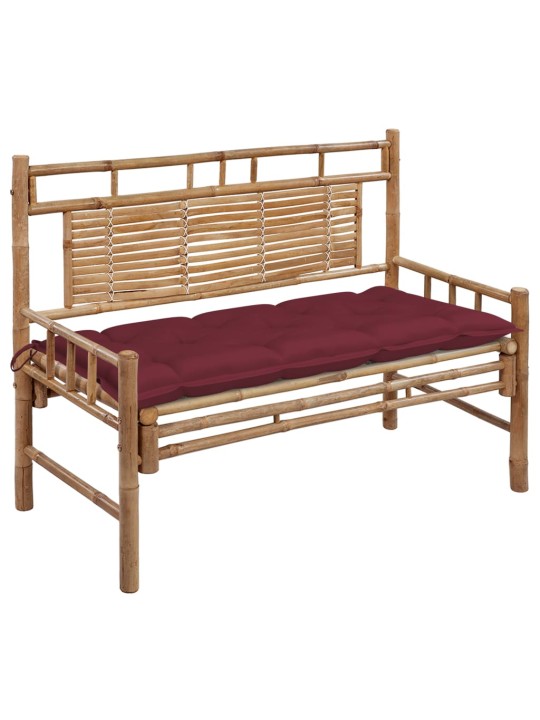 Sodo suoliukas su pagalvėle, 120cm, bambukas (41504+314953)