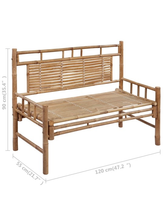 Sodo suoliukas su pagalvėle, 120cm, bambukas (41504+314955)