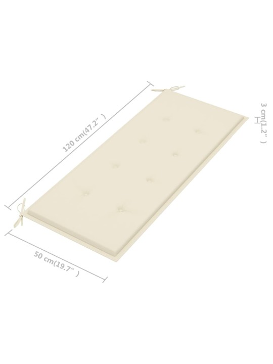 Sodo suoliukas su pagalvėle, 120cm, akacijos medienos masyvas