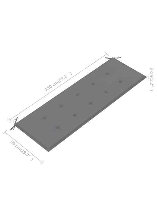 Sodo suoliukas su pagalvėle, 157cm, akacijos medienos masyvas
