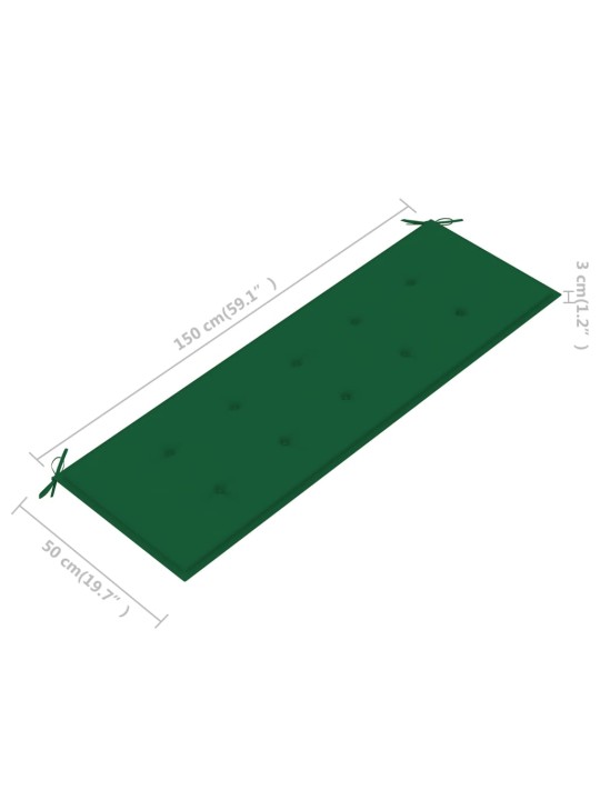 Sodo suoliukas su pagalvėle, 157cm, akacijos medienos masyvas