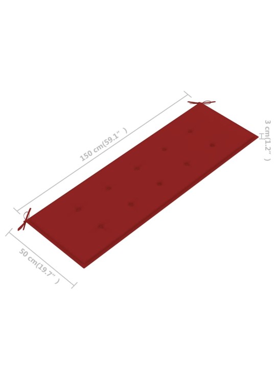 Sodo suoliukas su pagalvėle, 157cm, akacijos medienos masyvas