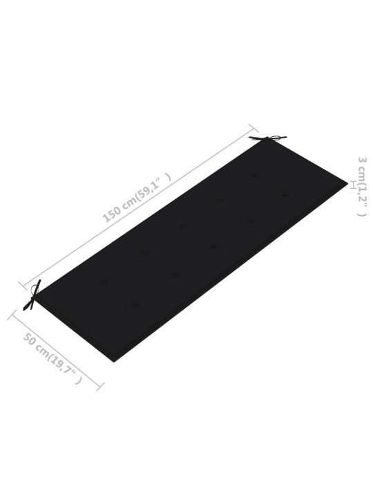 Sodo suoliukas su pagalvėle, 157cm, akacijos medienos masyvas