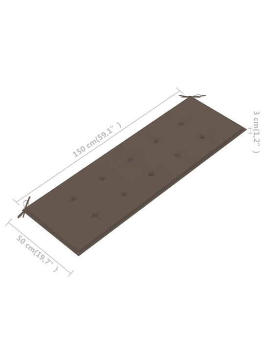 Sodo suoliukas su pagalvėle, 157cm, akacijos medienos masyvas